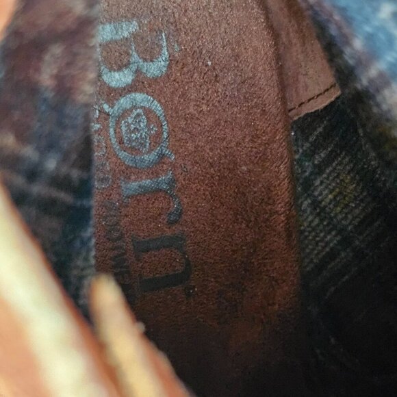 Born Vilma Womens Brown Suede Lace-Up Ankle Boots Side Zip Stacked Heel Size 9.5 - Picture 8 of 10